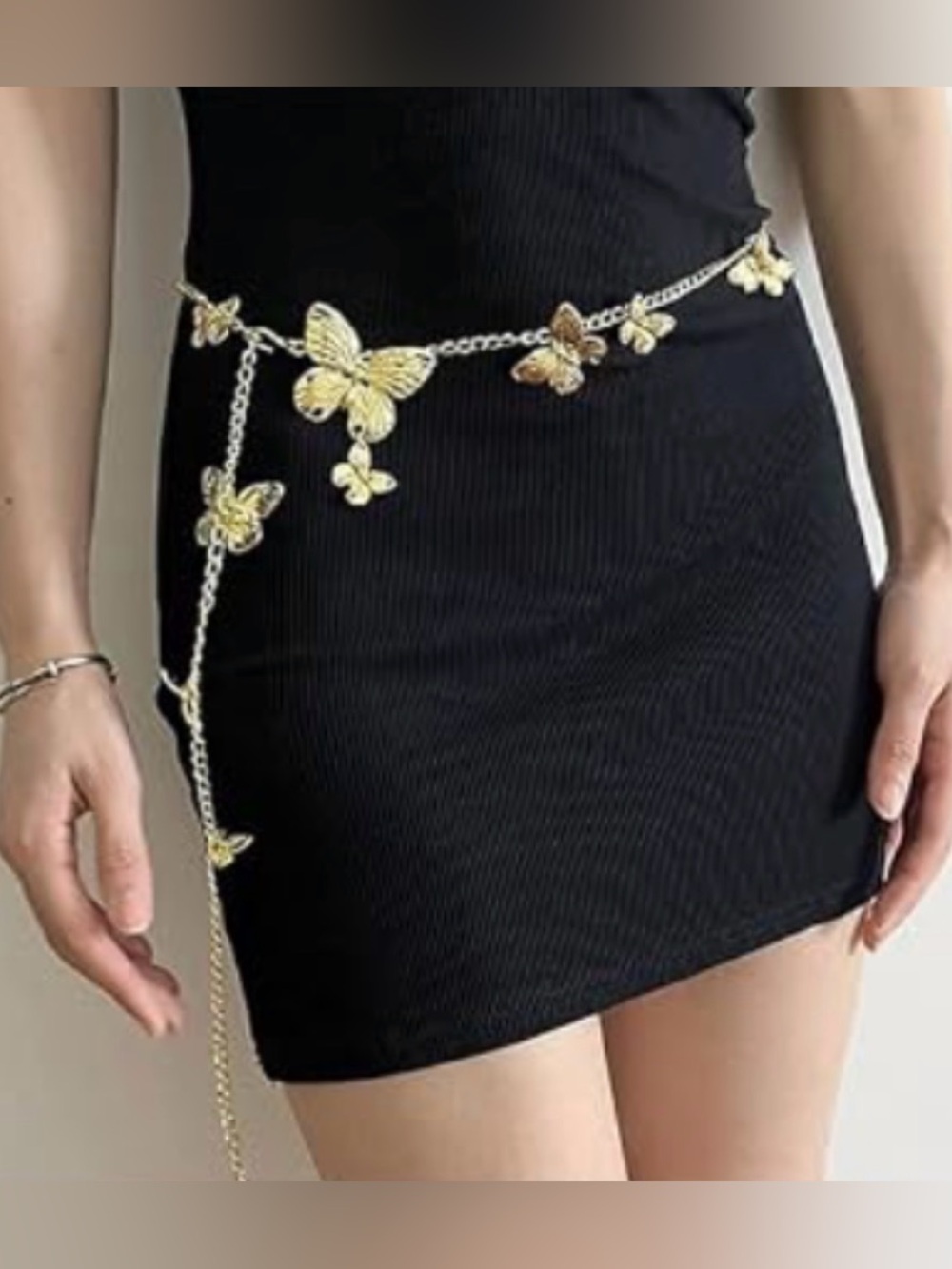 Gold Butterfly Chain Waist Belt